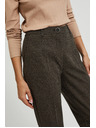 Moodo Cigaretne hlače okrašene z metalnim nitom črne Moodo