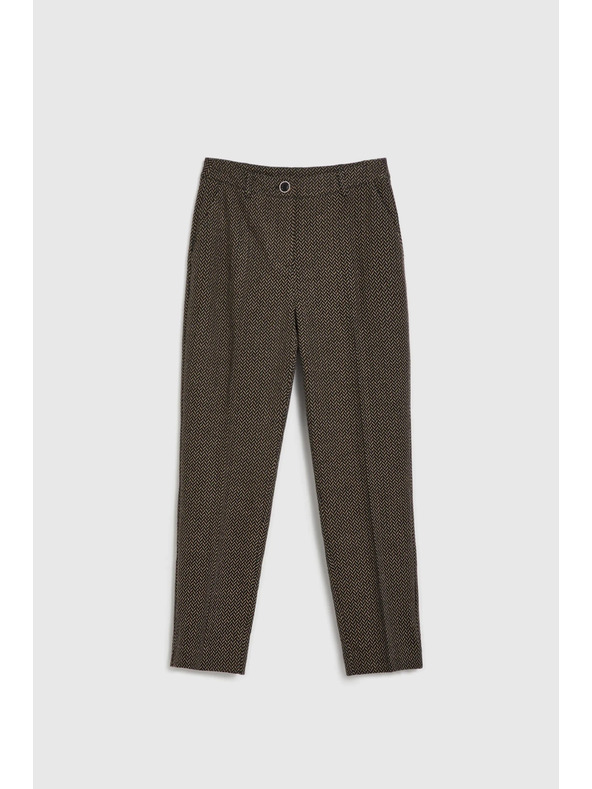 Moodo Cigaretne hlače okrašene z metalnim nitom črne Moodo