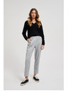 Moodo Gladke hlače z ravnimi hlačnicami in gumbi sive Moodo