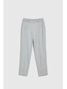 Moodo Gladke hlače z ravnimi hlačnicami in gumbi sive Moodo