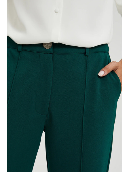 Moodo Zelene hlače z ravnimi hlačnicami v vzorcu Moodo
