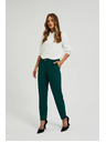 Moodo Zelene hlače z ravnimi hlačnicami v vzorcu Moodo