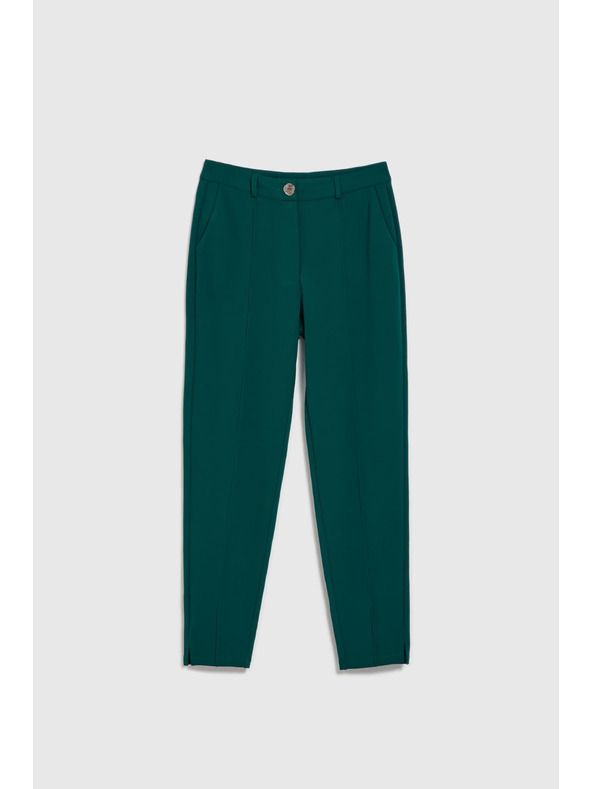 Moodo Zelene hlače z ravnimi hlačnicami v vzorcu Moodo