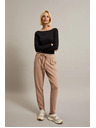 Moodo Bež hlače z vezanjem Moodo