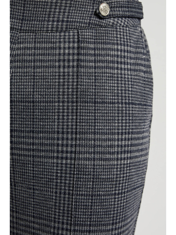 Moodo Sive kariraste hlače z ravnimi hlačnicami Moodo