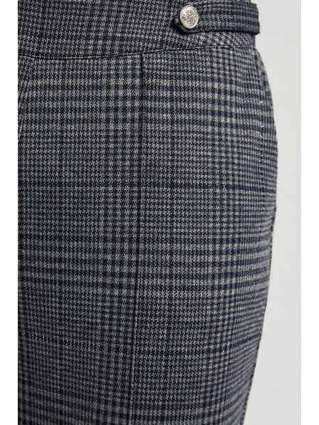 Moodo Sive kariraste hlače z ravnimi hlačnicami Moodo