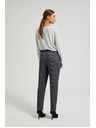 Moodo Sive kariraste hlače z ravnimi hlačnicami Moodo