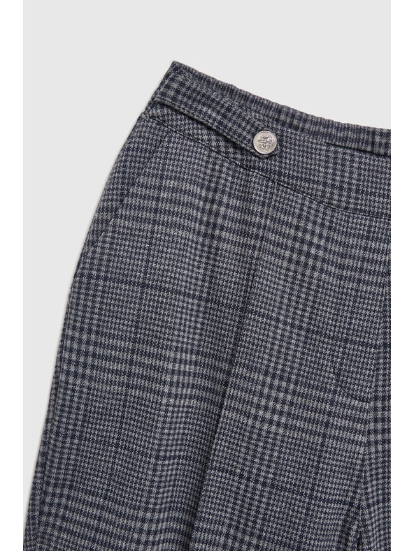 Moodo Sive kariraste hlače z ravnimi hlačnicami Moodo