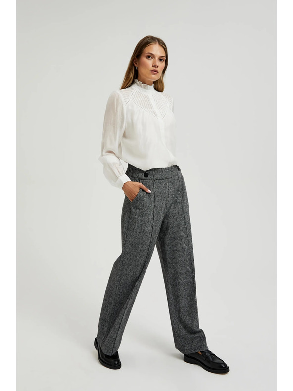 Moodo Sive hlače z ravnimi hlačnicami v vzorcu Moodo