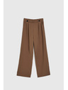 Moodo Bež hlače s širokim hlačnicami in gumbi Moodo