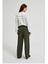 Moodo Olivne hlače s širokim hlačnicami in gumbi Moodo