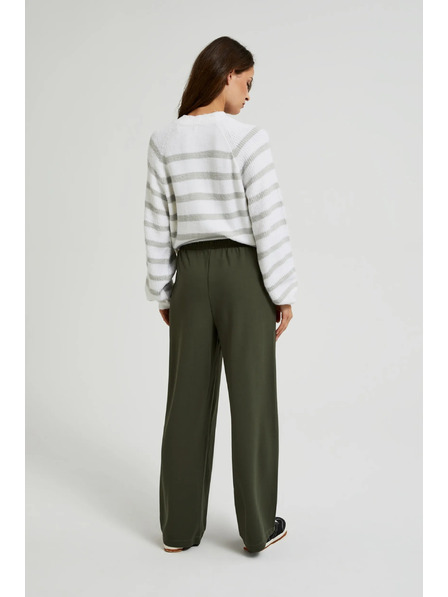 Moodo Olivne hlače s širokim hlačnicami in gumbi Moodo