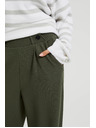 Moodo Olivne hlače s širokim hlačnicami in gumbi Moodo