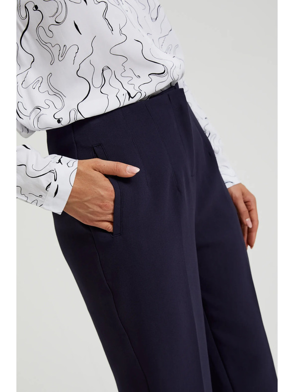 Moodo Temno modre cigaretne hlače Moodo