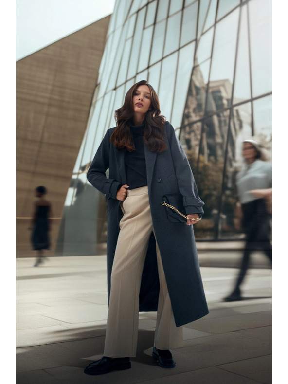 Moodo Elegantne bež hlače Moodo