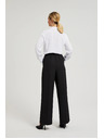 Moodo Formalne črne hlače z gubljenimi hlačnicami Moodo