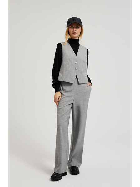 Moodo Formalne sive hlače z ravnimi hlačnicami Moodo