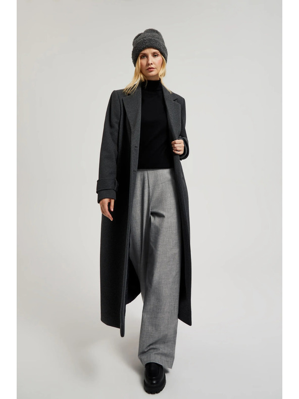 Moodo Formalne sive hlače z ravnimi hlačnicami Moodo