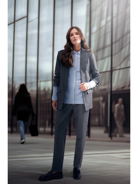 Moodo Cigaretne hlače z žepi črne Moodo