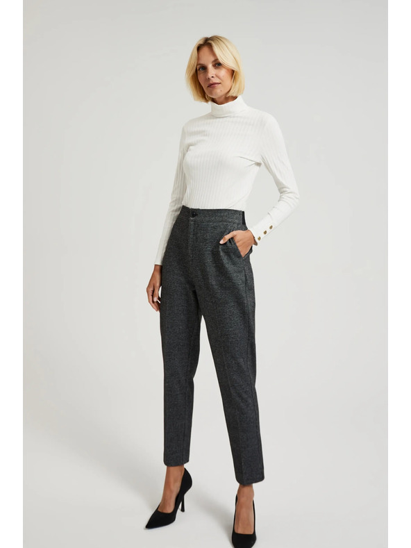 Moodo Cigaretne hlače z žepi črne Moodo