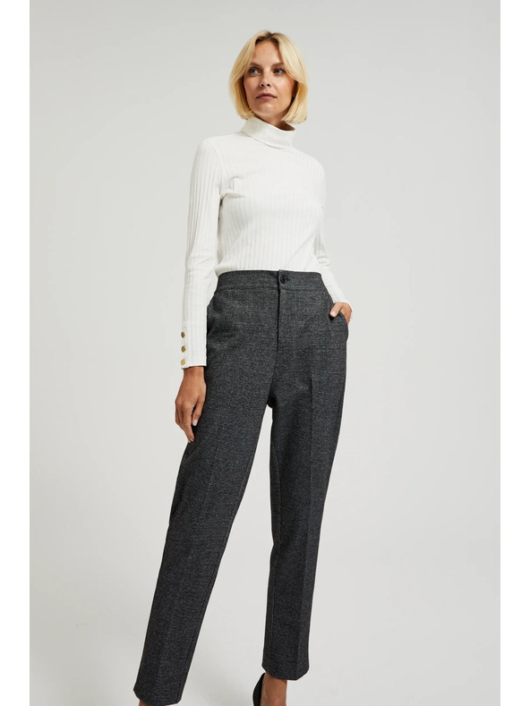 Moodo Cigaretne hlače z žepi črne Moodo