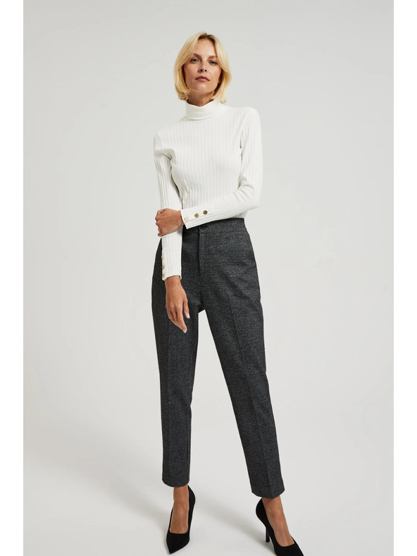 Moodo Cigaretne hlače z žepi črne Moodo