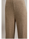 Moodo Rebraste hlače z metalnim nitom bež Moodo