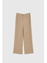 Moodo Rebraste hlače z metalnim nitom bež Moodo