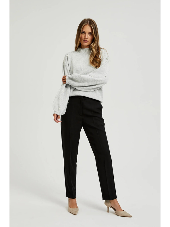 Moodo Elegantne črne ozke hlače Moodo