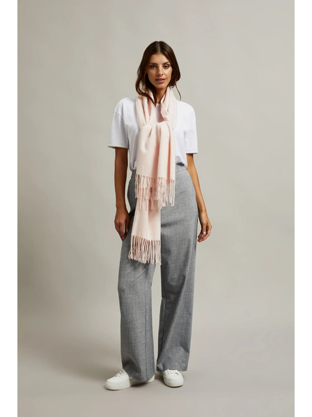 Moodo Gladek roza šal s cofki Moodo