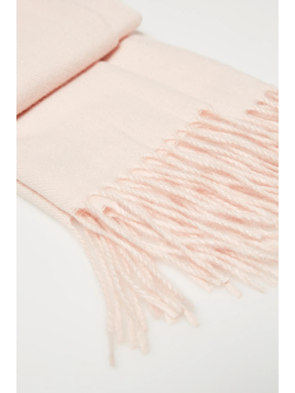 Moodo Gladek roza šal s cofki Moodo