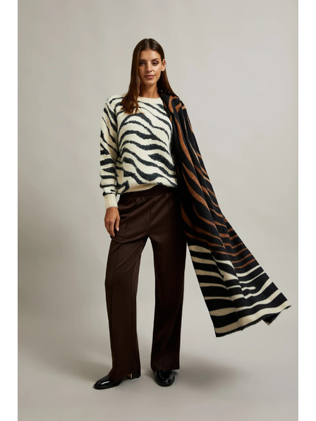 Moodo Rjav šal z živalskim vzorcem Moodo