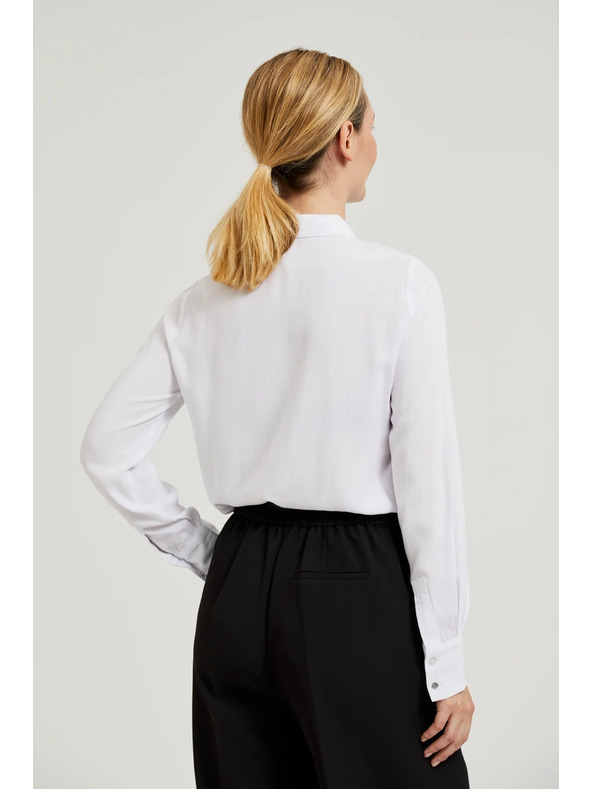 Moodo Viskozna srajca z ovratnikom bela Moodo