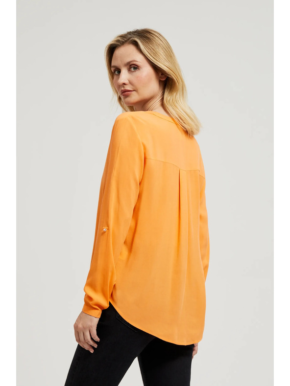 Moodo Srajca z V-izrezom z gumbi oranžna Moodo