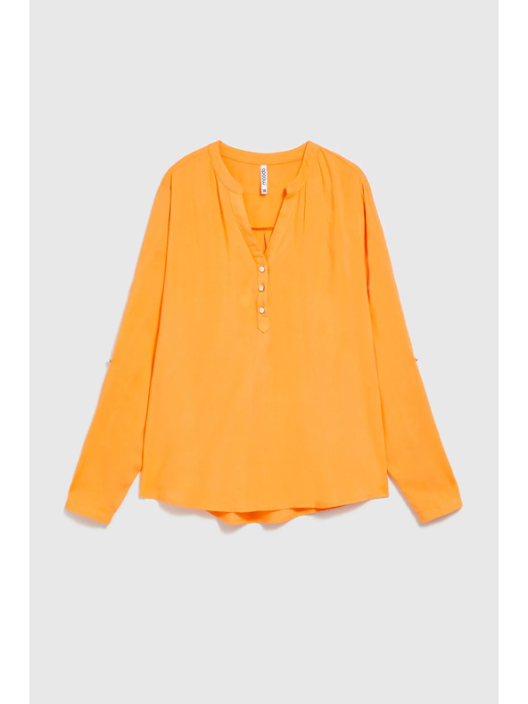 Moodo Srajca z V-izrezom z gumbi oranžna Moodo