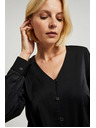Moodo Gladka srajca z okrasnimi gumbi črna Moodo