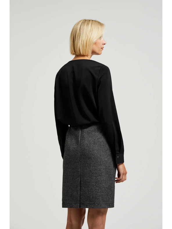 Moodo Gladka srajca z okrasnimi gumbi črna Moodo