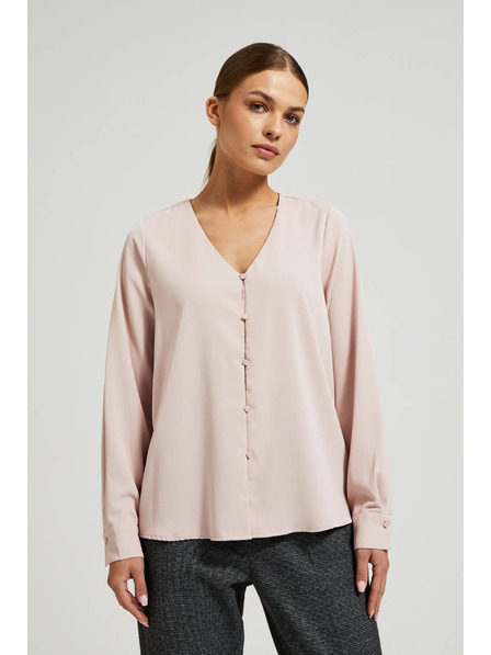 Moodo Gladka srajca z okrasnimi gumbi Moodo