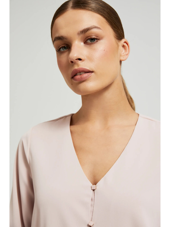 Moodo Gladka srajca z okrasnimi gumbi Moodo