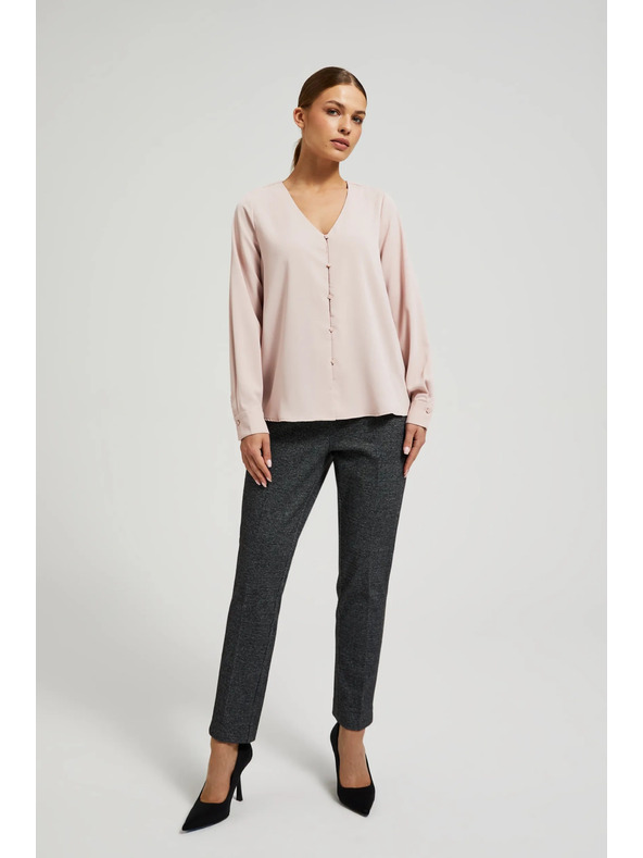 Moodo Gladka srajca z okrasnimi gumbi Moodo