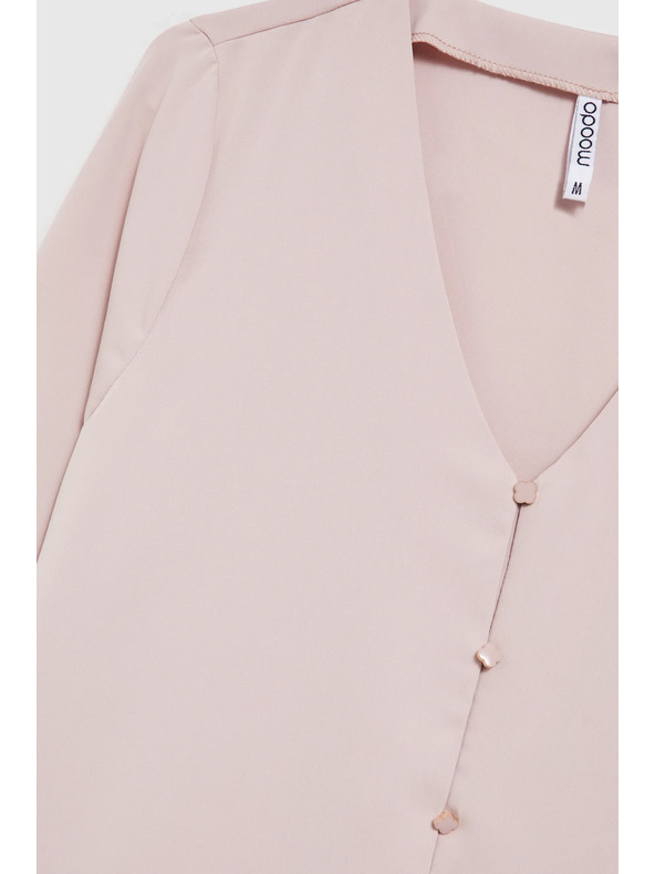 Moodo Gladka srajca z okrasnimi gumbi Moodo