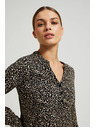 Moodo Vzorčasta srajca z dolgimi rokavi črna Moodo