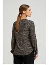 Moodo Vzorčasta srajca z dolgimi rokavi črna Moodo