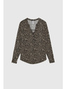 Moodo Vzorčasta srajca z dolgimi rokavi črna Moodo