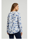 Moodo Bela srajca s cvetnim tiskom in dolgimi rokavi Moodo