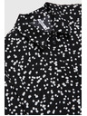 Moodo Črna srajca z vzorcem z ovratnikom Moodo