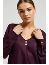 Moodo Srajca z V-izrezom in okrasnimi gumbi vijolična Moodo