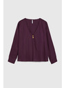Moodo Srajca z V-izrezom in okrasnimi gumbi vijolična Moodo
