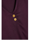 Moodo Srajca z V-izrezom in okrasnimi gumbi vijolična Moodo