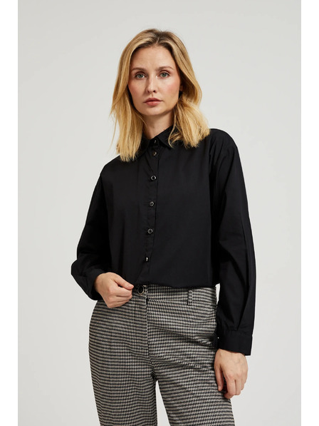 Moodo Gladka srajca z dolgim rokavom črna Moodo